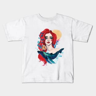 Whale Girl Kids T-Shirt